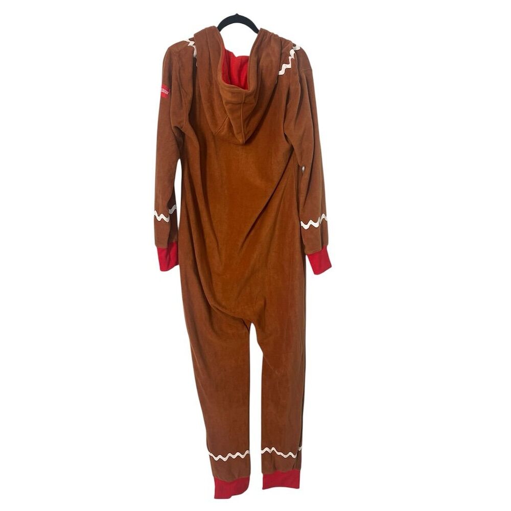 NWT Tipsy Elves Men's Gingerbread Man Jumpsuit Brown‎ Hooded Christmas - Picture 6 of 8
